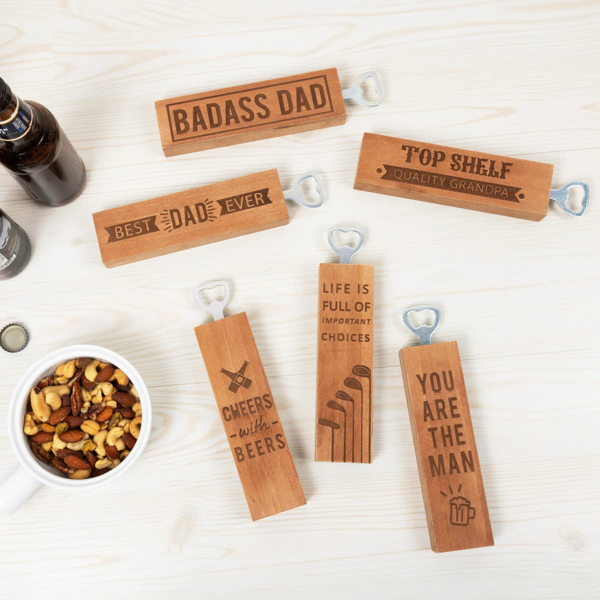 Badass Dad - 2' x 7" Wooden Bottle Opener