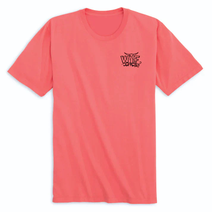 3 Fins to the Wind Coral S/S What The Fin Cotton Tee