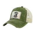 A Good Day Starts With Golf Carts & Beer Vintage Distressed Trucker Adult Hat Brief Insanity