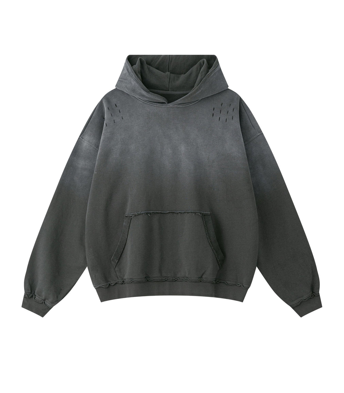 GREY DISTRESSED HOODIE