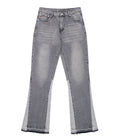 GREY SPLIT FLARE DENIM