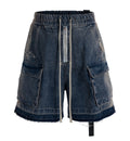 AZUL DRAWSTRING DENIM CARGO SHORTS