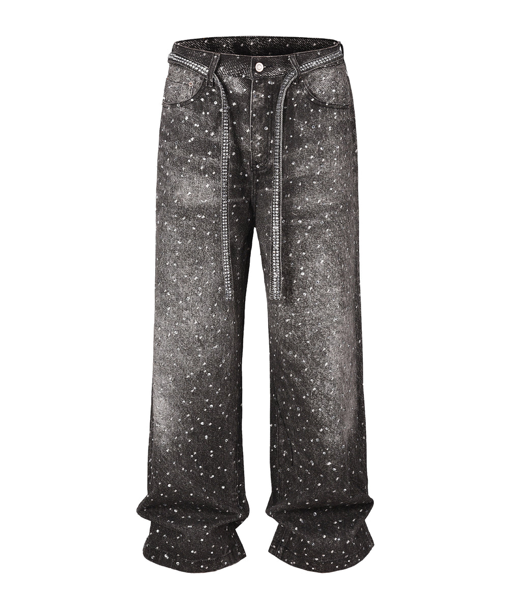 NOIR RHINESTONE DENIM