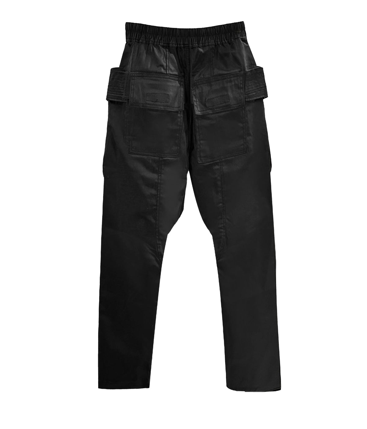 WAXED DROP-CROTCH DRAWSTRING CARGO PANTS