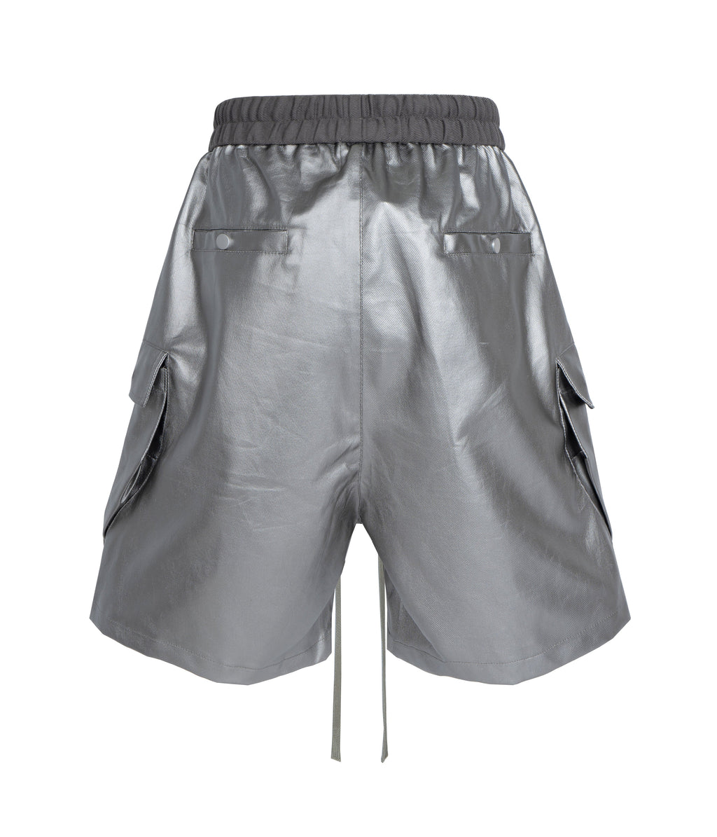 METALLIC SHINE CARGO SHORTS