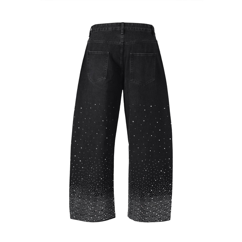 NOIR FLORAL RHINESTONE DENIM