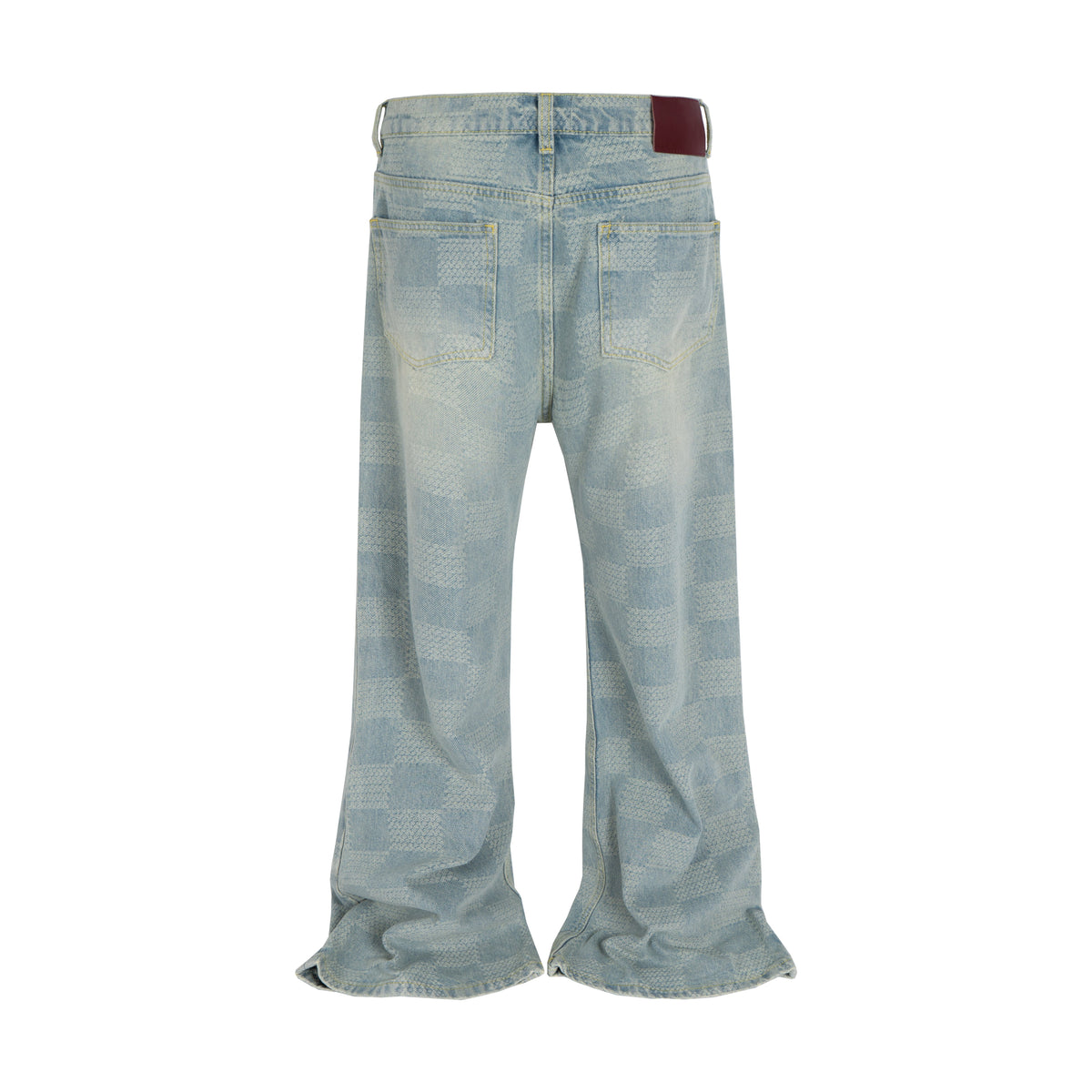 AZUL CHECKERED FLARE DENIM