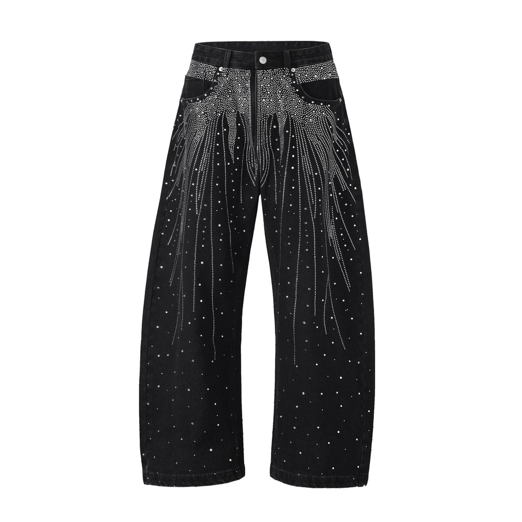 NOIR FLORAL RHINESTONE DENIM